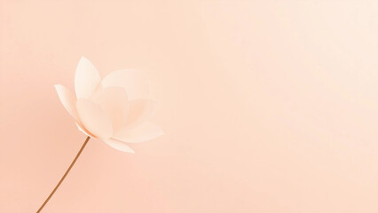 Obraz premium A delicate abstract background with a single flower on a soft pastel backdrop, creating a gentle and soothing visual experience. Perfect for feminine and elegant designs.