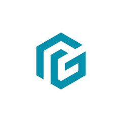 Geometric Hexagon Letter G Logo design vector template isolated on white background