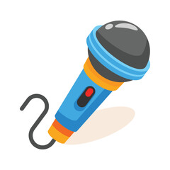Creatively designed 3d icon showing wired singing mic © CreativeStudio