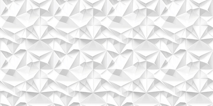 Seamless white geometric pattern featuring a textured, three-dimensional design. geometric background white