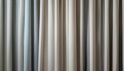Obraz premium Sheer curtains in soft pastel hues hang against a minimalist room interior, creating an atmosphere of calm and elegance. Subtle light filters through, emphasizing the texture and flow of the fabric