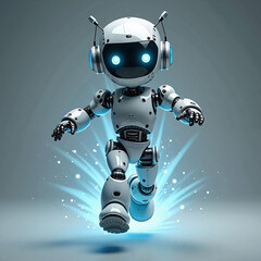 A fun and expressive robot running around excitedly