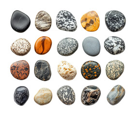 Colorful stones display natural isolated on transparent background png