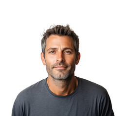 Fototapeta premium Confident man portrait bright personality isolated on transparent background png