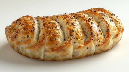 Fototapeta premium Baked Pastry, golden, delicious, isolated