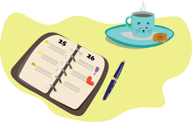 office items and the cup