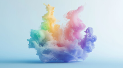 Happy Holi colorful background. Festival of colors, colorful rainbow holi paint color powder explosion isolated white wide panorama background