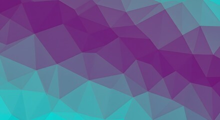 Abstract Low Poly Background with Purple and Turquoise Gradient Design