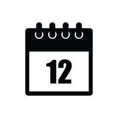 calender icon, 12 calender icon with white background