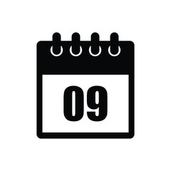 calender icon, 09 calender icon with white background