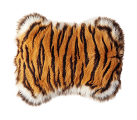 Faux tiger fur pillow home cozy style isolated on transparent background png