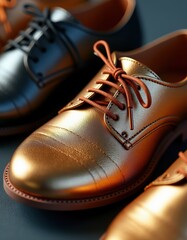 Close-Up of Shoes Featuring Metallic Details