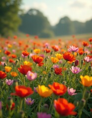 Close-Up of Field Filled With Wildflowers