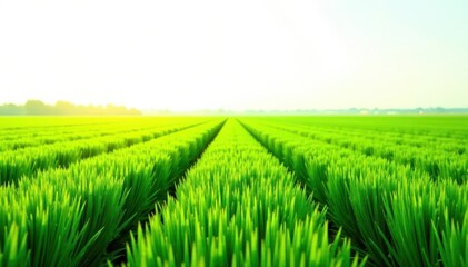 High-angle, vibrant green field, crisp yard lines, white backdrop , grass, vivid