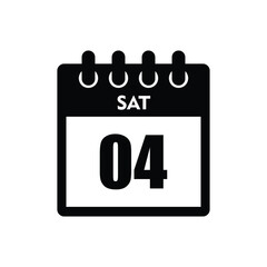 calender icon, 04 saturday icon with white background