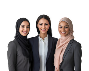Office portraits of empowered businesswomen isolated on transparent background png