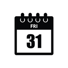 calender icon, 31 friday icon with white background