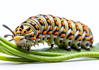 Fototapeta premium Stunning Close-Up of Butterfly Caterpillar Metamorphosis - High-Resolution Stock Photo