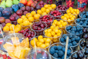 Mix of fresh ripe berries raspberry, strawberry, blackberry and others
