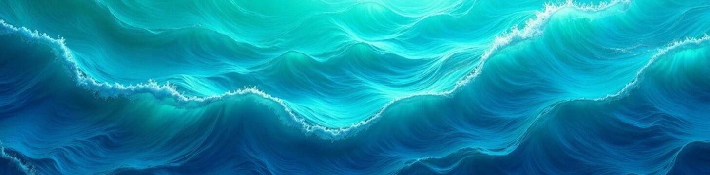 Blue and green lupi waves pattern for digital wallpaper or graphic design projects, blue, waves