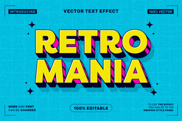 Retro Mania Bold Typography – 90s Vintage Editable Text Effect