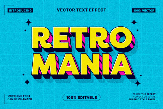 Retro Mania Bold Typography &ndash; 90s Vintage Editable Text Effect