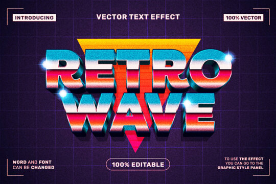 Retro Wave 80s Text Effect &ndash; Editable & Vector Typography