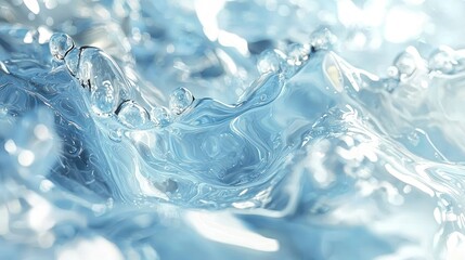 Abstract water splash, close-up, dynamic motion, possible use for beverage advertisement