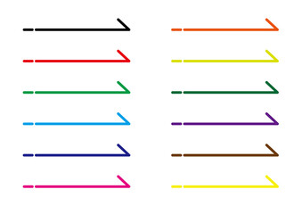 シンプルな線の矢印セット