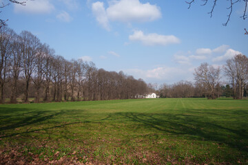 The park of Monza, Italy, at late winter