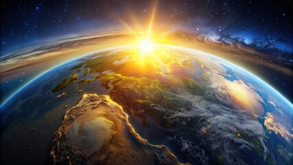 Sunrise Earth Panoramic Space View - Stunning Planet Photography