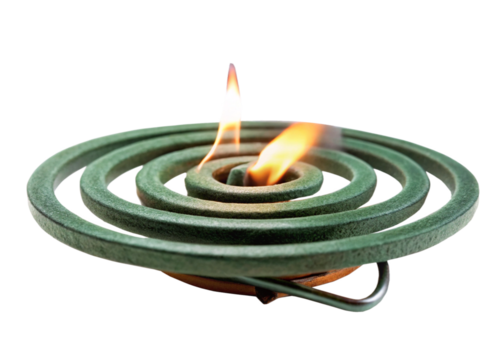 burning coil on a white background