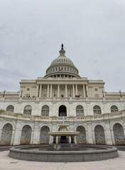 The west front of the United States Capitol in Washington, DC, USA. The Capitol Building is the seat of the United States Congress, the legislative branch of the federal government.