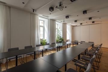 Interior of a meeting room in a hotel