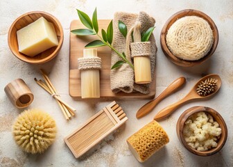 Sustainable Bathroom & Kitchen: Eco-Friendly Wooden Brushes, Solid Soap, Luffa, & Wooden Comb