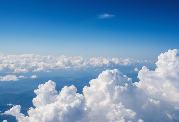 Beautiful blue sky with a background of white clouds