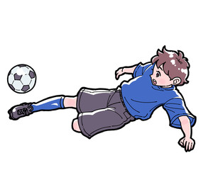 サッカーをする男の子のイラスト