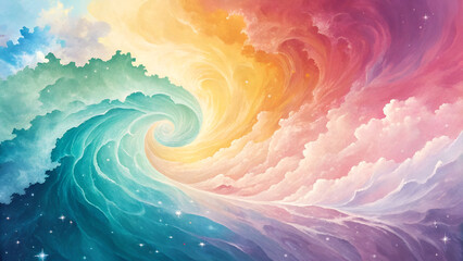 A mesmerizing mix of bright and pastel hues, forming a visually engaging abstract background design.