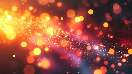 Abstract Fiery Sparkles and Glowing Lights Background
