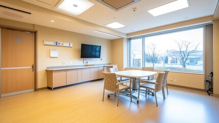 Fototapeta premium Hospital Meeting Room, Modern Interior, Peaceful View