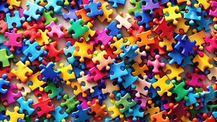 Autism Puzzle Colorful Abstract Background