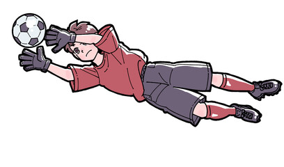 サッカーをする男の子のイラスト © マキア