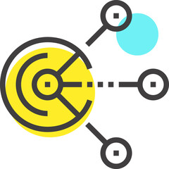 content sharing flat line web icon concept