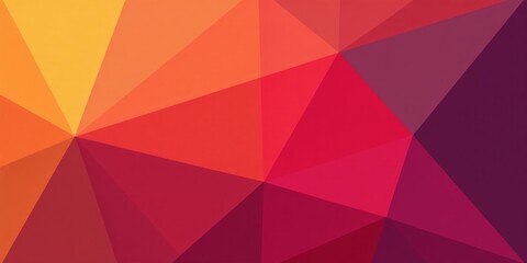 Obraz premium Abstract Geometric Composition of Warm Hues Featuring a Diverse Array of Triangular Shapes