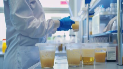 Fototapeta premium Lactic acid bacteria, which are a group of bacteria that can ferment carbohydrates into lactic acid. These bacteria play an important role in food production like in making yogurt, cheese, and pickles