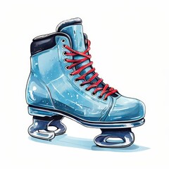 an AI Image Generator, Blue Artistic Ice Skate Illustration