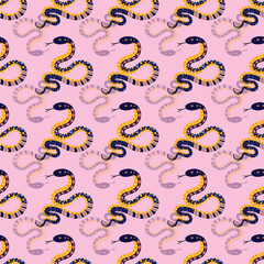Abstract snakes seamless pattern design for wrapping paper, fabric