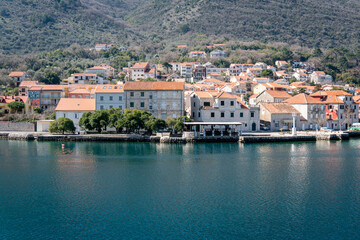 View of a small town in Kotor bay, Montenegro