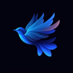 Abstract Blue Bird in Flight