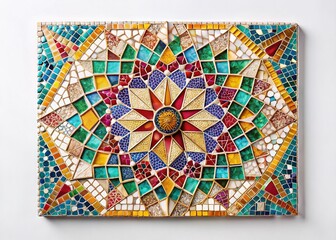 Geometric mosaic art silhouettes, digitally designed.